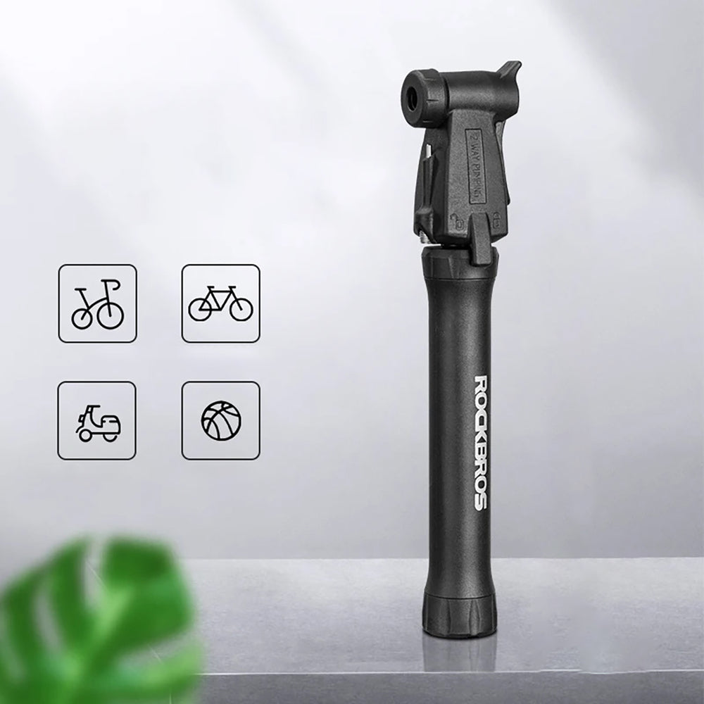 ROCKBROS TM-1701P 80 PSI Mini Bicycle Pump for Presta and Schrader Valves - Black_1