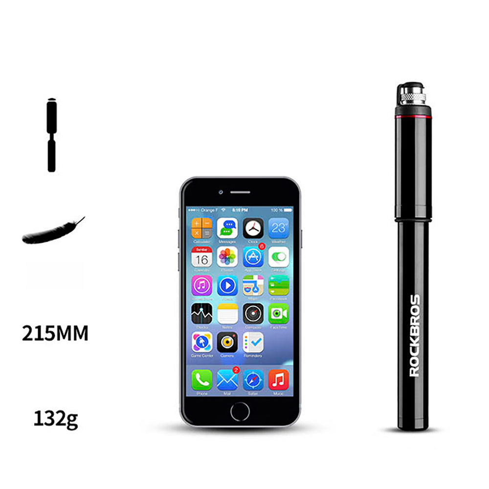 Rockbros SMART-B 150 PSI Mini Bicycle Pump for Presta and Schrader Valves - Black_4