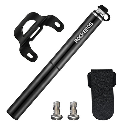 Rockbros JG-PB-004 lightweight bicycle pump with pressure gauge - black_0