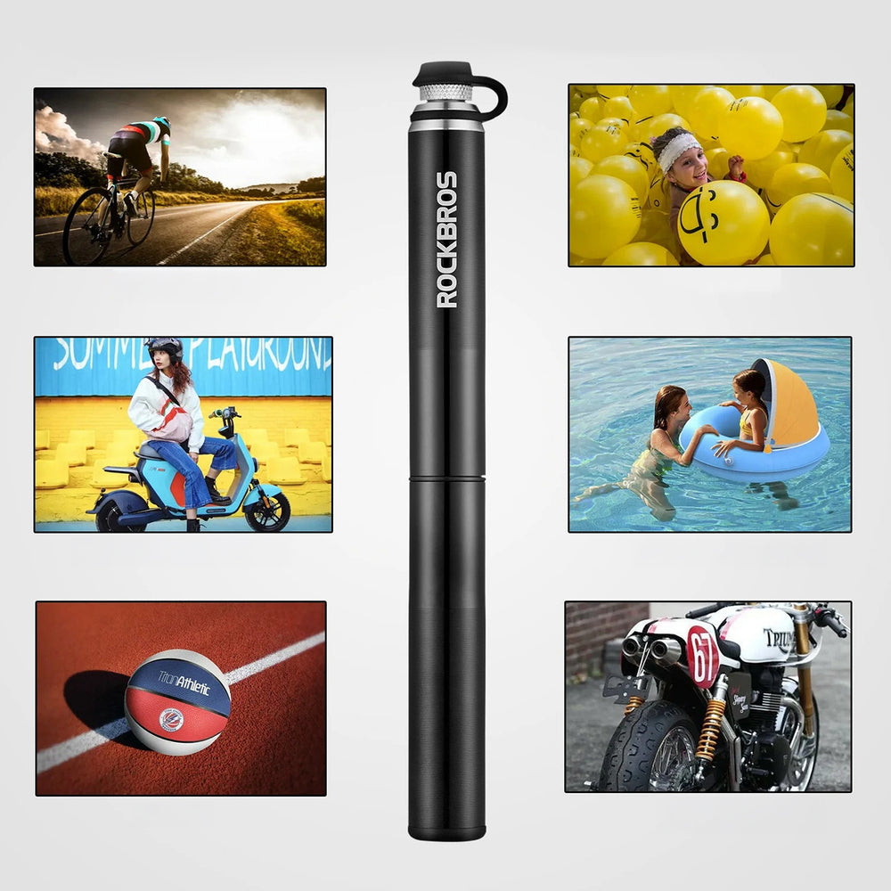Rockbros JG-PB-004 lightweight bicycle pump with pressure gauge - black_6