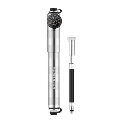 Rockbros HQ-67A-L03 Bicycle Pump with Pressure Gauge - Silver_0