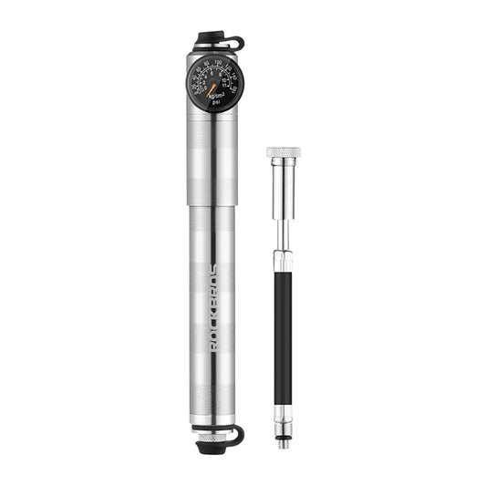 Rockbros HQ-67A-L03 Bicycle Pump with Pressure Gauge - Silver_0