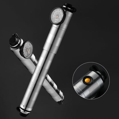 Rockbros HQ-67A-L03 Bicycle Pump with Pressure Gauge - Silver_1