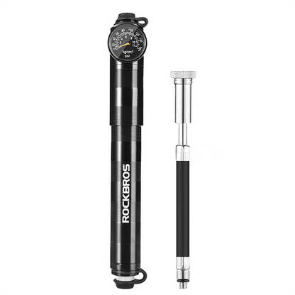 Rockbros HQ-67A-L03 BK Bicycle Pump with Pressure Gauge - Black_0