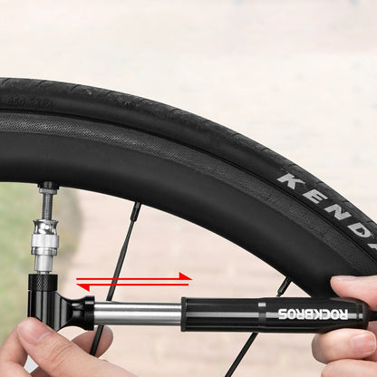 Rockbros JG-PB-11 130 PSI Bicycle Pump with Handle and Ball Needle - Black_4
