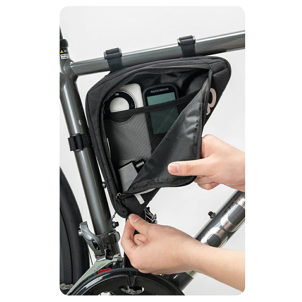 Rockbros G002 Flash Journey Triangle Frame Bike Bag 1.4L - Black_2