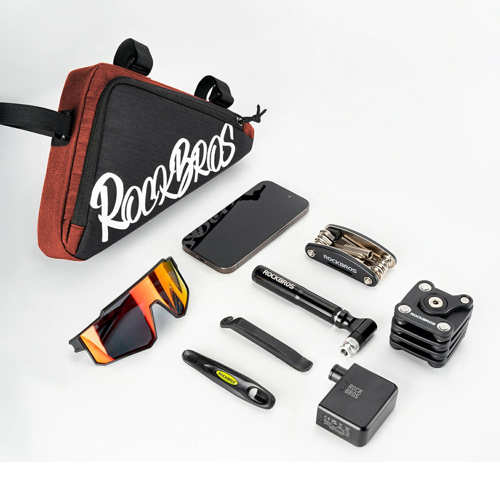 Rockbros G002 Flash Journey Triangle Frame Bike Bag 1.4L - Red_3