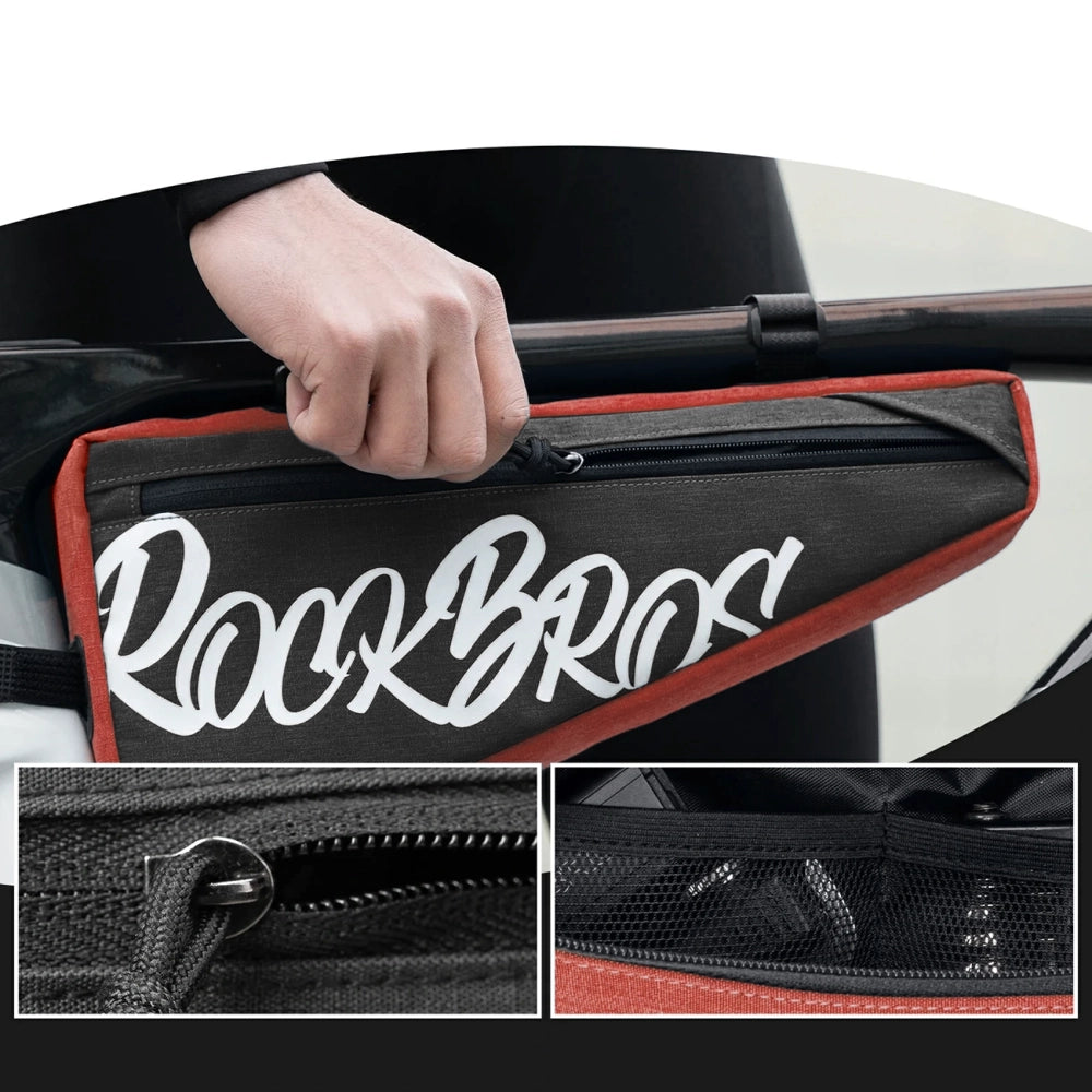 Rockbros G008 Flash Journey Triangle Frame Bike Bag XL 1.9 l - Black and Red_2