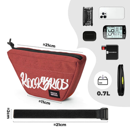 Rockbros G011 Flash Journey trapezoidal handlebar bike bag 0.7 l - red_1