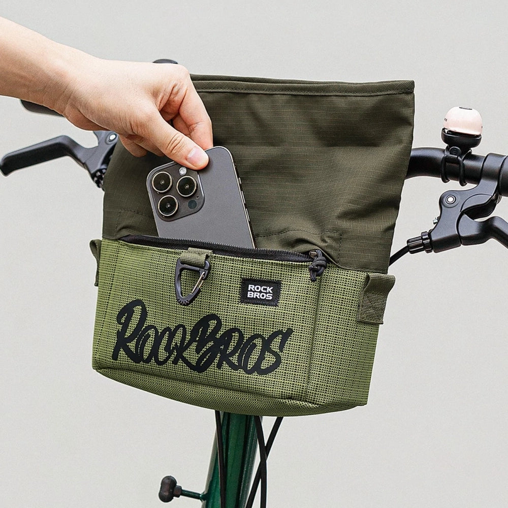 Rockbros W020 Dual-Purpose Front Bag, Bike/Shoulder - Green_3