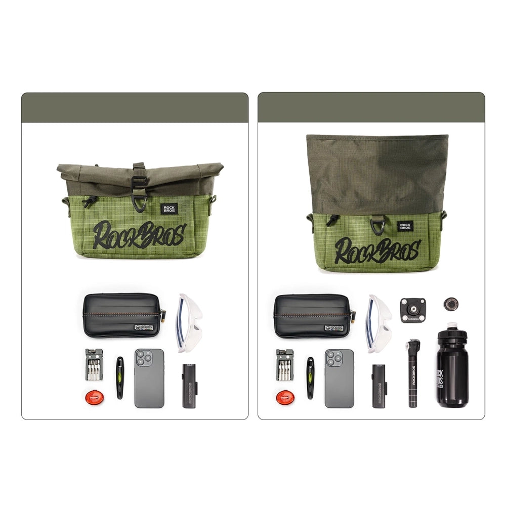 Rockbros W020 Dual-Purpose Front Bag, Bike/Shoulder - Green_5