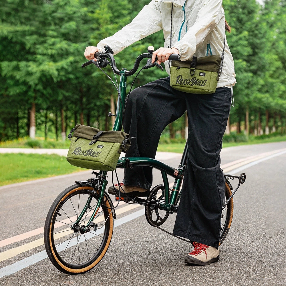 Rockbros W020 Dual-Purpose Front Bag, Bike/Shoulder - Green_6