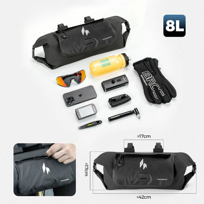 Rockbros AS-154 Waterproof Handlebar Bicycle Bag 8L - Black_8