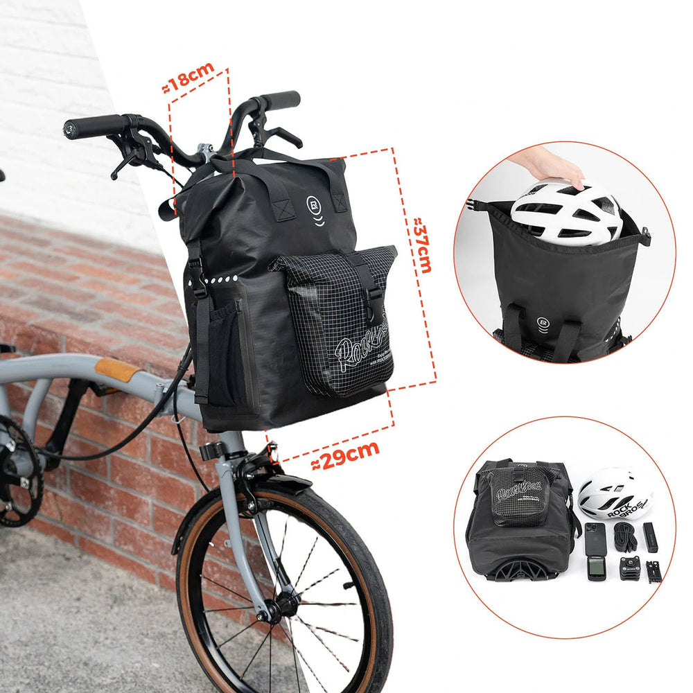 Rockbros AS-158 Handlebar Bag for Brompton 18L Folding Bike - Black_1