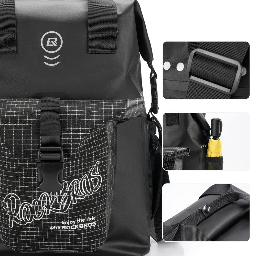 Rockbros AS-158 Handlebar Bag for Brompton 18L Folding Bike - Black_4