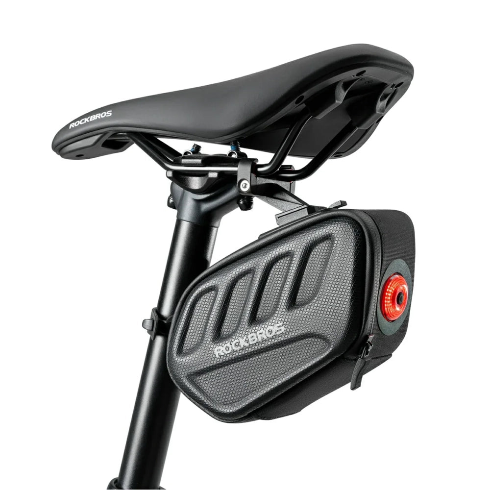 Rockbros C61 Bike Saddle Bag with Smart Rear Light 0.45L - Black_0