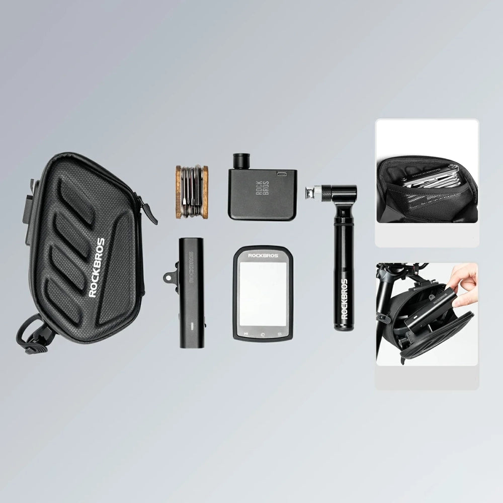Rockbros C61 Bike Saddle Bag with Smart Rear Light 0.45L - Black_7