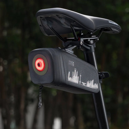 Rockbros AS-141 Lightweight Bicycle Seat Bag with Smart Rear Light - Black_9