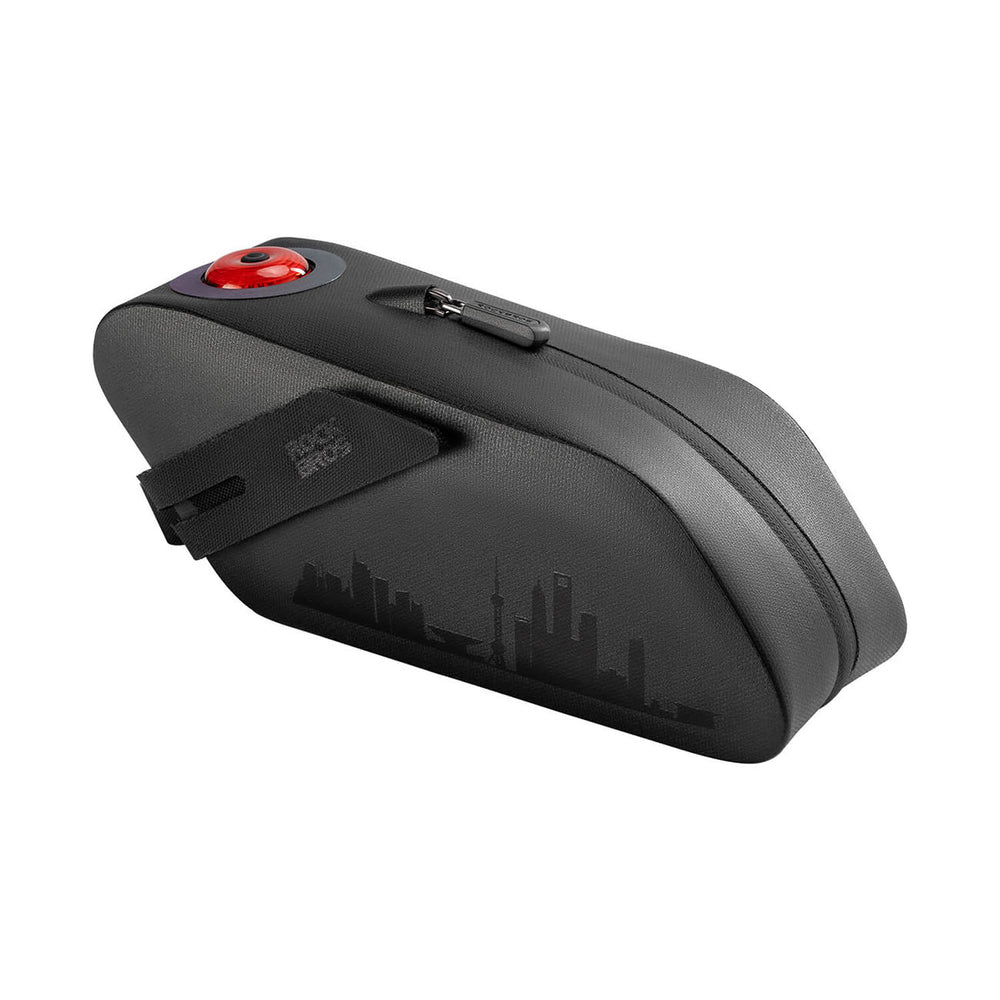 Rockbros AS-078-1 Bicycle Seat Bag with Smart Rear Light 0.8L - Black_0