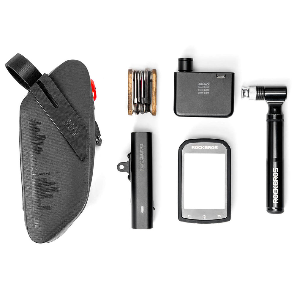 Rockbros AS-078-1 Bicycle Seat Bag with Smart Rear Light 0.8L - Black_5