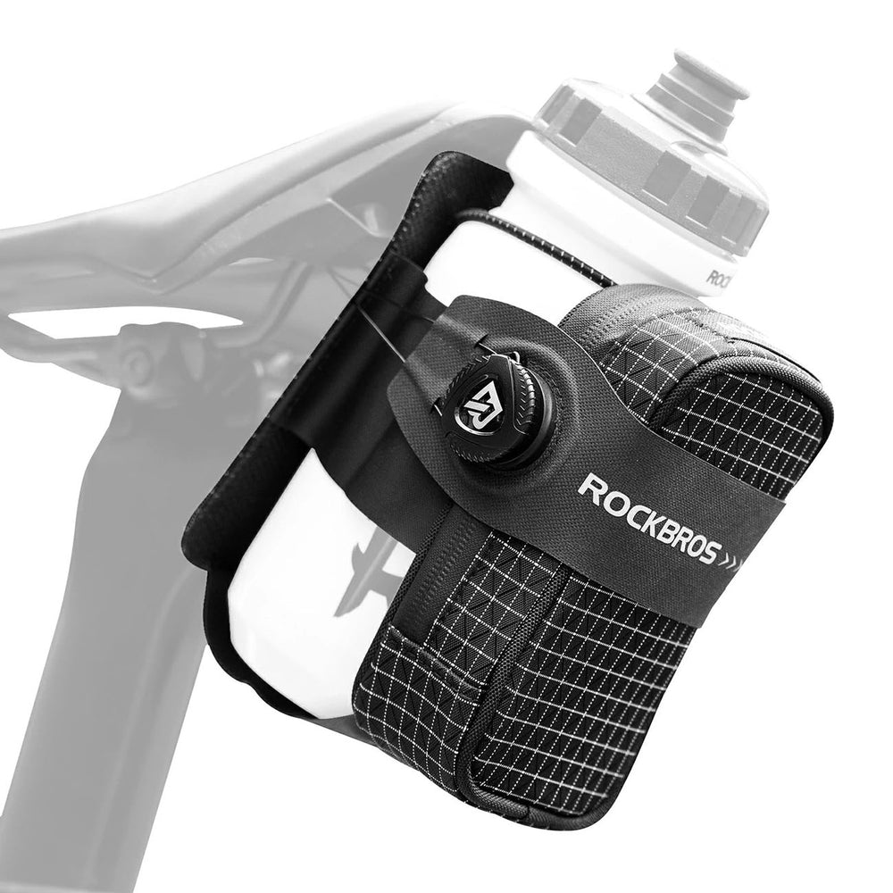 Rockbros P010 0.2L Bike Saddle Bag with 0.6L Bottle Holder - Black_0