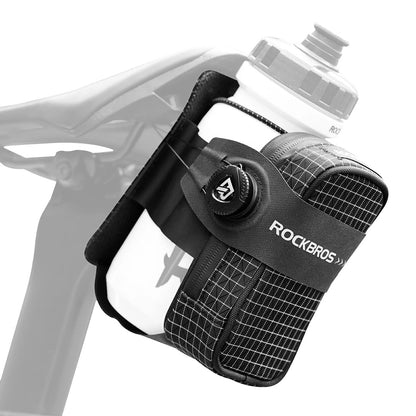 Rockbros P010 0.2L Bike Saddle Bag with 0.6L Bottle Holder - Black_0