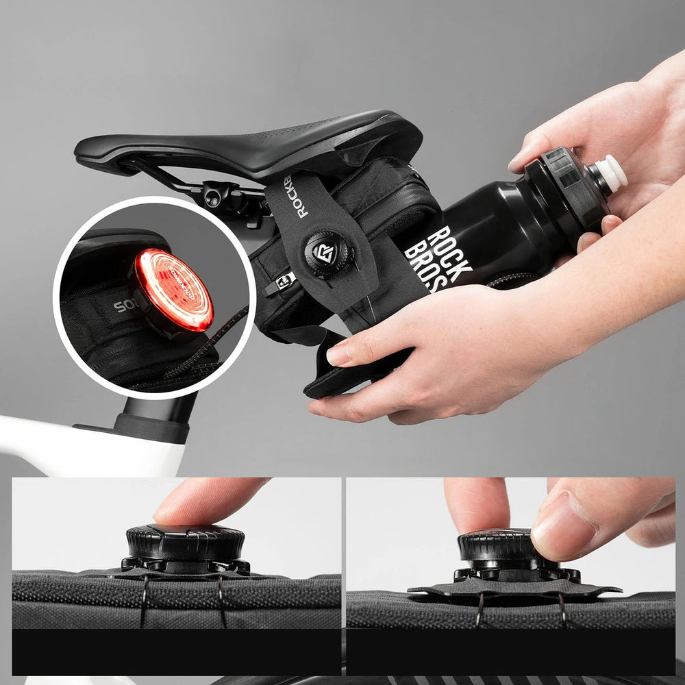Rockbros P010 0.2L Bike Saddle Bag with 0.6L Bottle Holder - Black_6