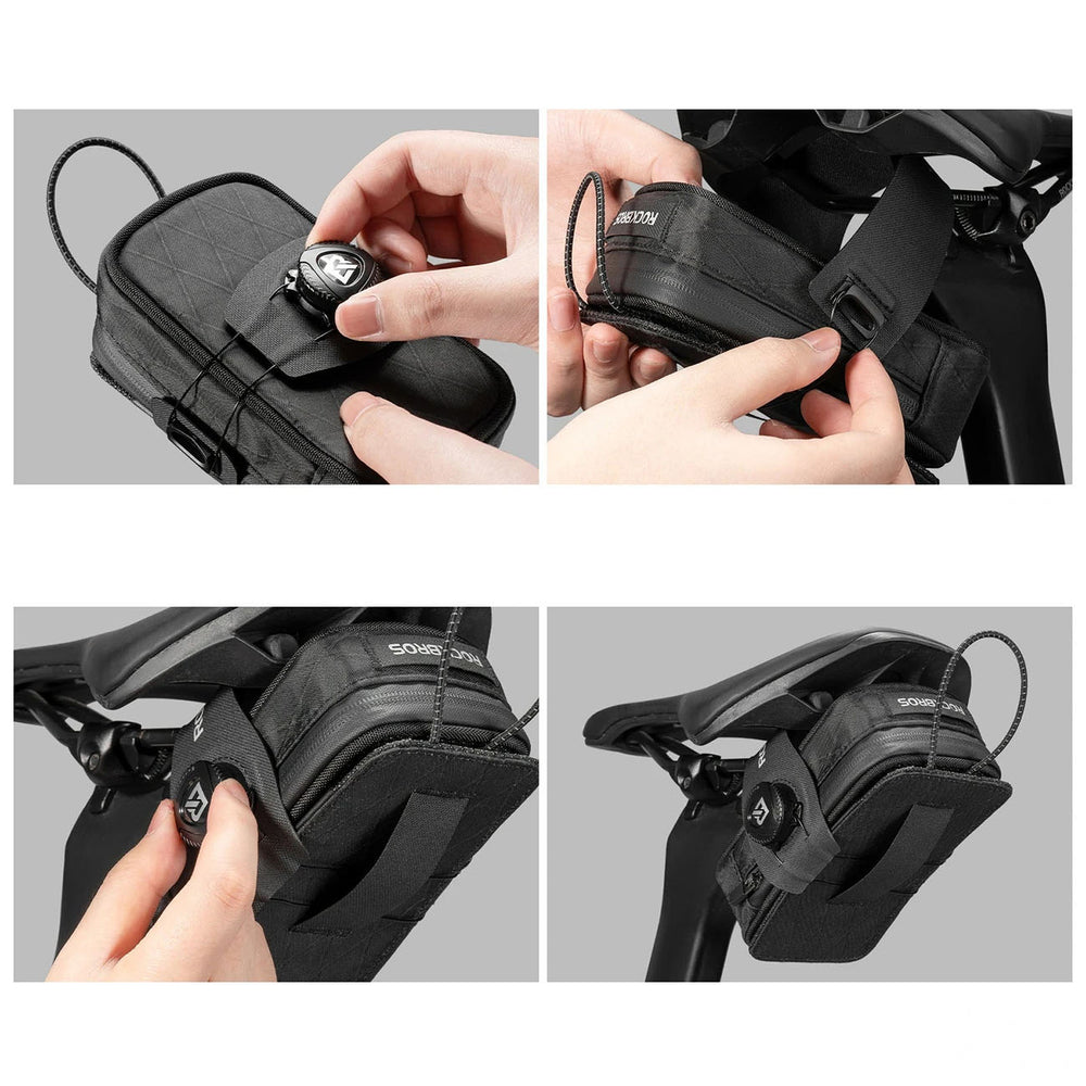 Rockbros P010 0.2L Bike Saddle Bag with 0.6L Bottle Holder - Black_8