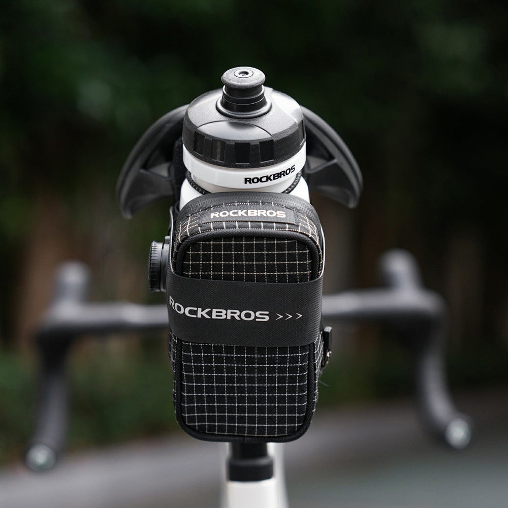 Rockbros P010 multifunctional saddle bag with bottle holder - black_3