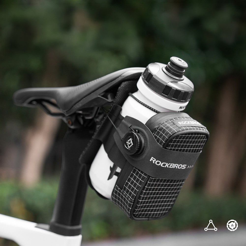 Rockbros P010 multifunctional saddle bag with bottle holder - black_7