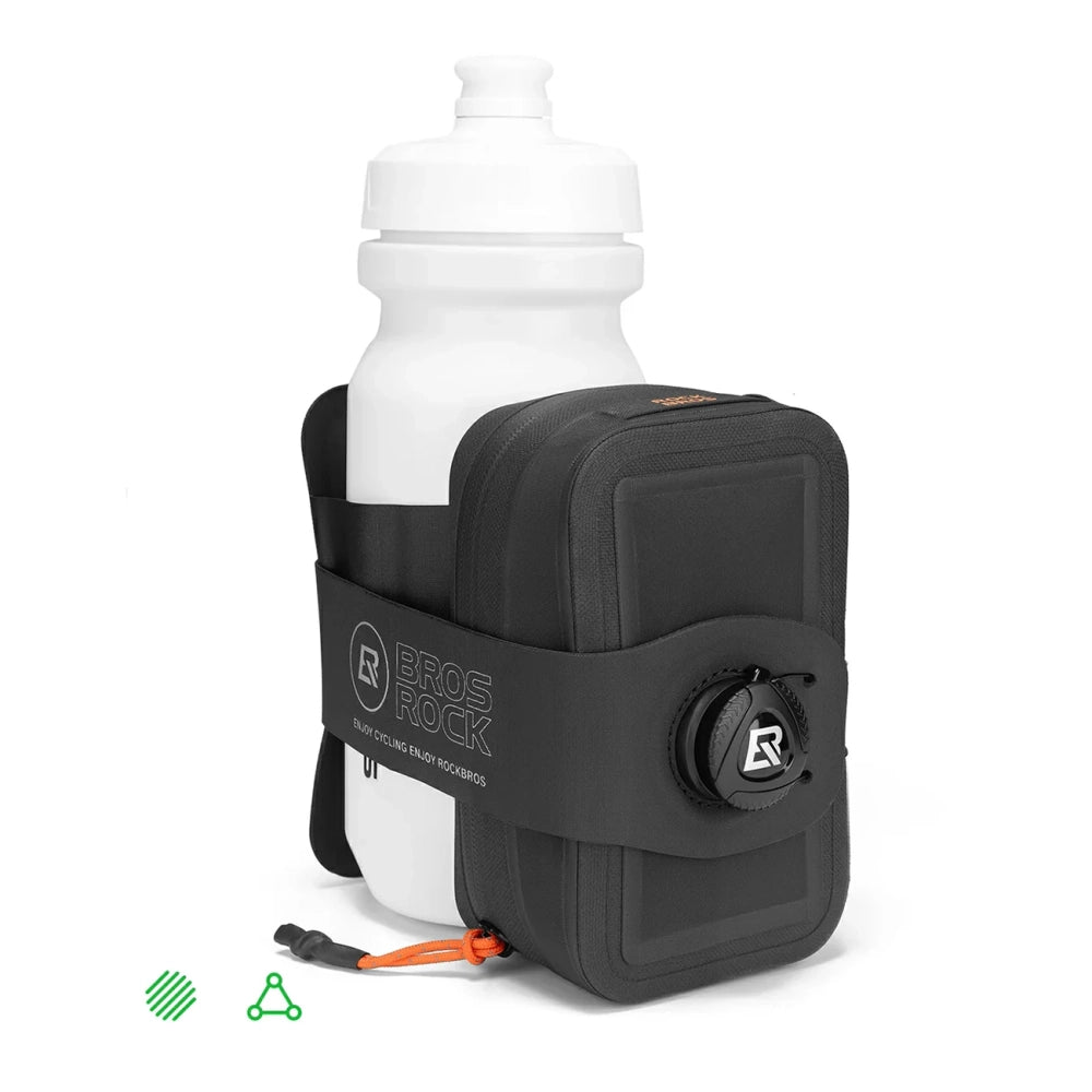 Rockbros AS-150 Waterproof Multifunctional Saddle Bag with Bottle Holder - Black_1