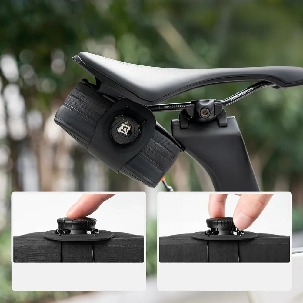 Rockbros AS-150 Waterproof Multifunctional Saddle Bag with Bottle Holder - Black_6