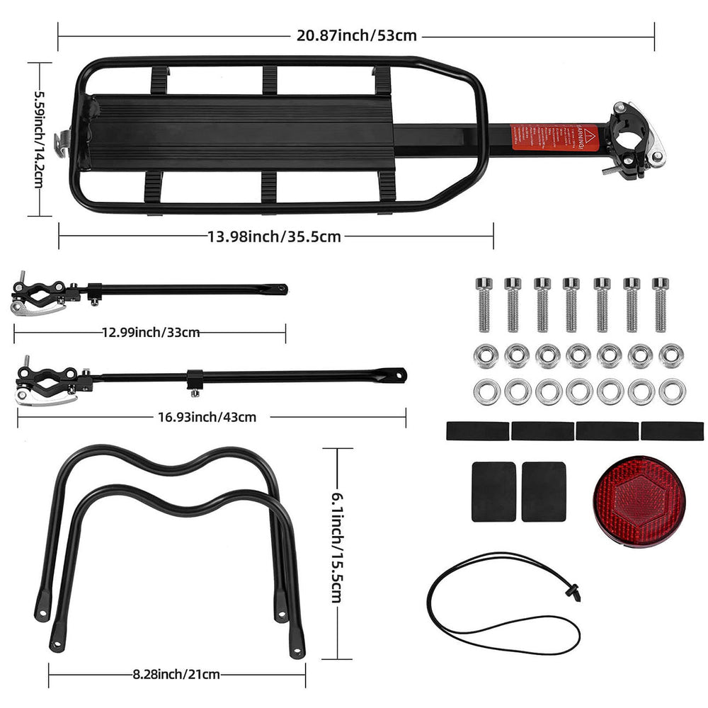 Rockbros Shelves bike rack - rear, seatpost, quick release_2