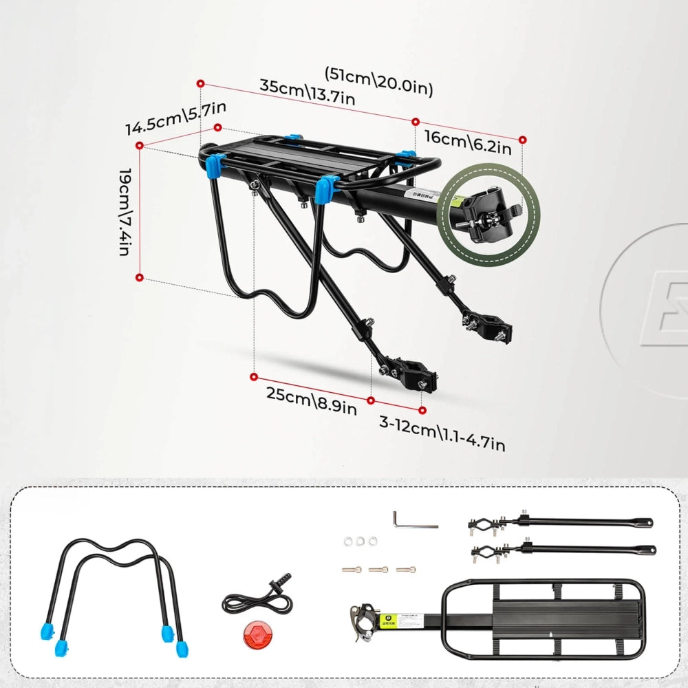 Rockbros Shelves HJ10010 Quick-Mount Bike Rack with Reflector - Black_1