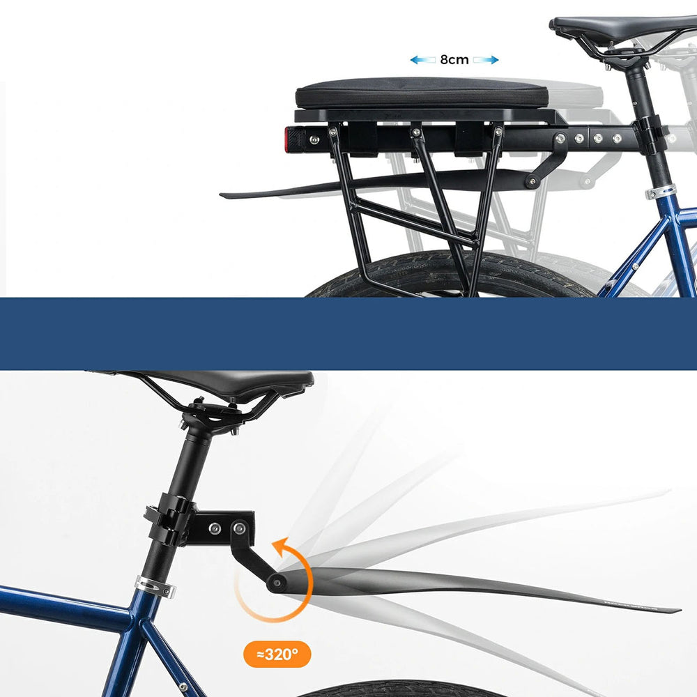 Rockbros RBHJ-1 Black Diamond Bike Rack with Mudguard and Quick Mount for 26-29" Mountain Bikes - Black_2