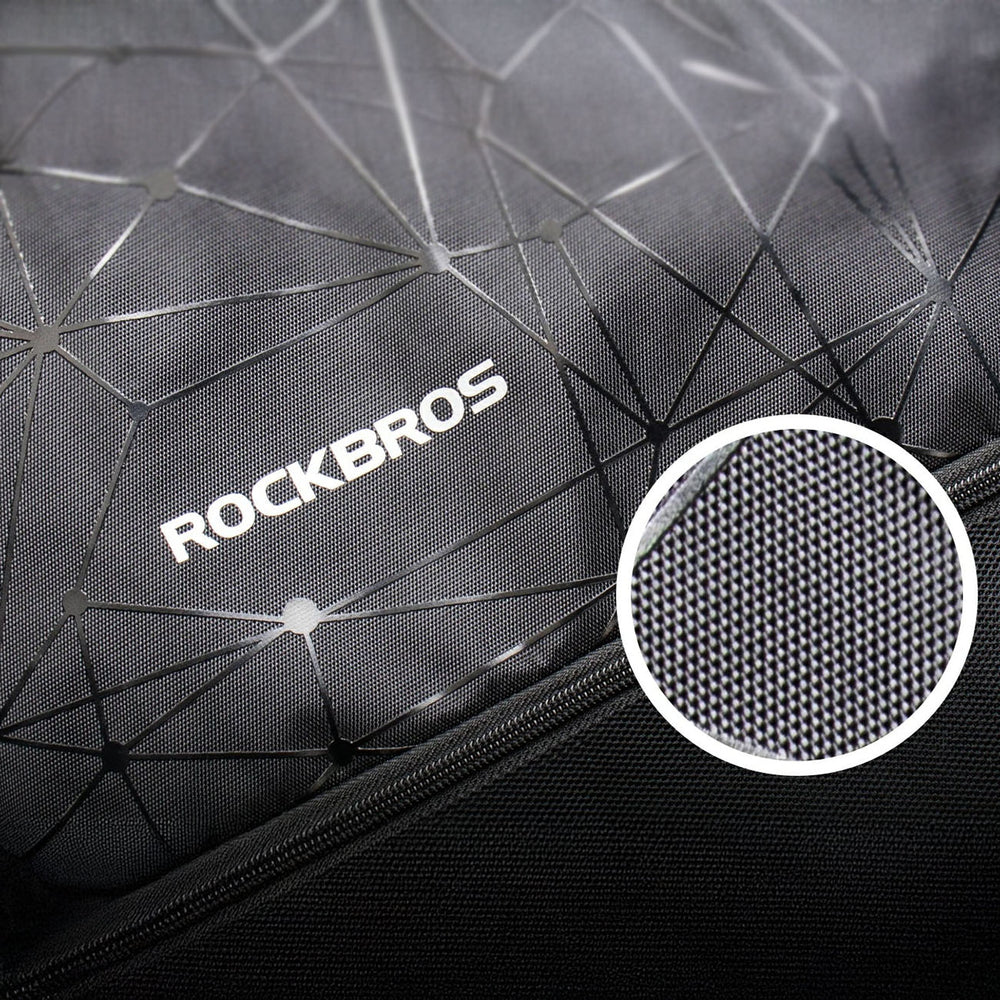 Rockbros D49-2 sports backpack bag with drawstring, zipper pocket and ventilated back 9 l - black_1