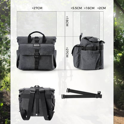 Rockbros H46 Backpack Saddlebag Handlebar Bag - Gray_3