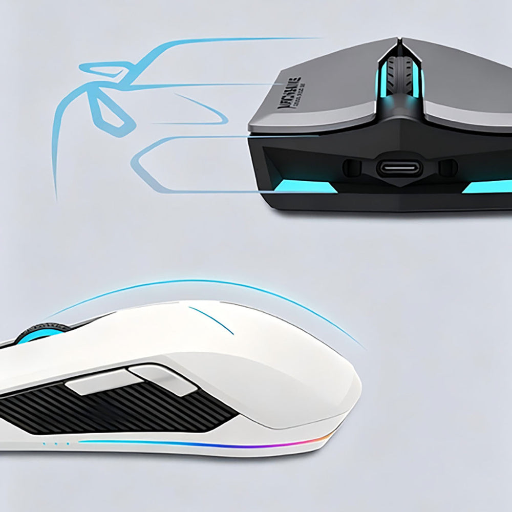 Machenike M721 Wireless Gaming Mouse 10000 DPI with RGB Backlight - White_7