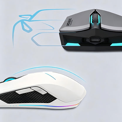 Machenike M721 Wireless Gaming Mouse 10000 DPI with RGB Backlight - White_7