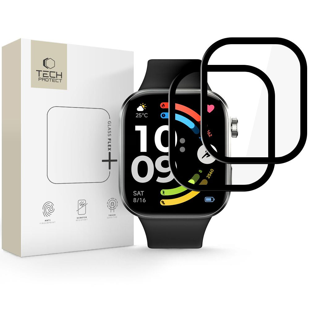 SZKŁO HYBRYDOWE TECH-PROTECT GLASS FLEX+ 2-PACK XIAOMI REDMI WATCH 6 BLACK_0