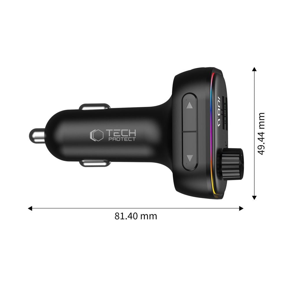 Tech-Protect CC07 3-Port PD 54W Car Charger + Bluetooth FM Transmitter - Black_2