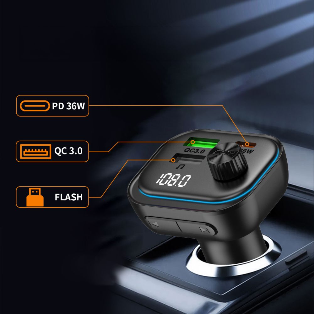 Tech-Protect CC07 3-Port PD 54W Car Charger + Bluetooth FM Transmitter - Black_3