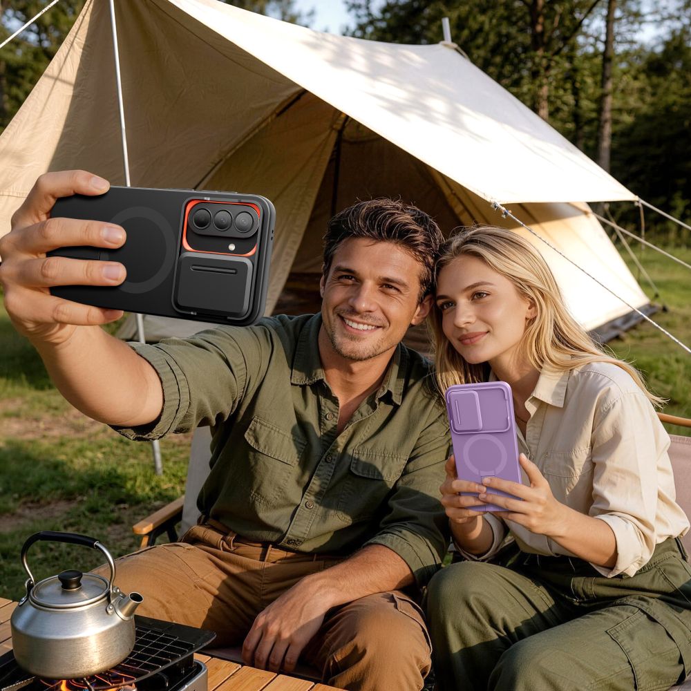 Etui Tech-Protect Kevlar Aura MagSafe na Samsung Galaxy A57 - czarno-pomarańczowe_6