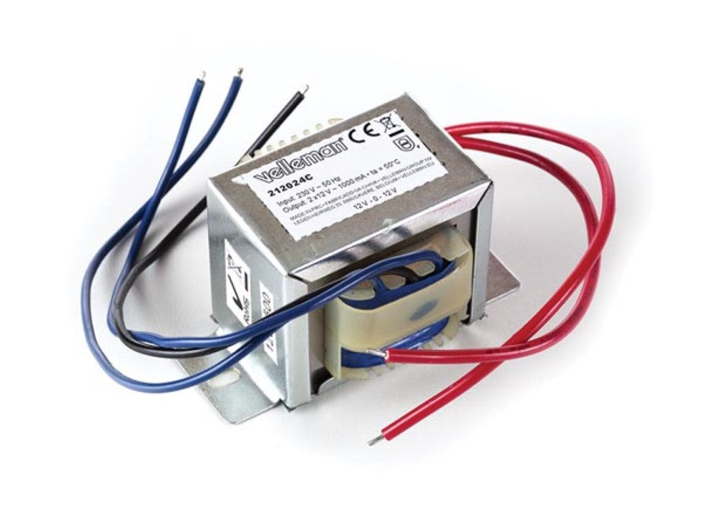 TRANSFORMADOR DE QUADRO ABERTO 24 VA 2 x 12 V~ 1000 mA máx._0