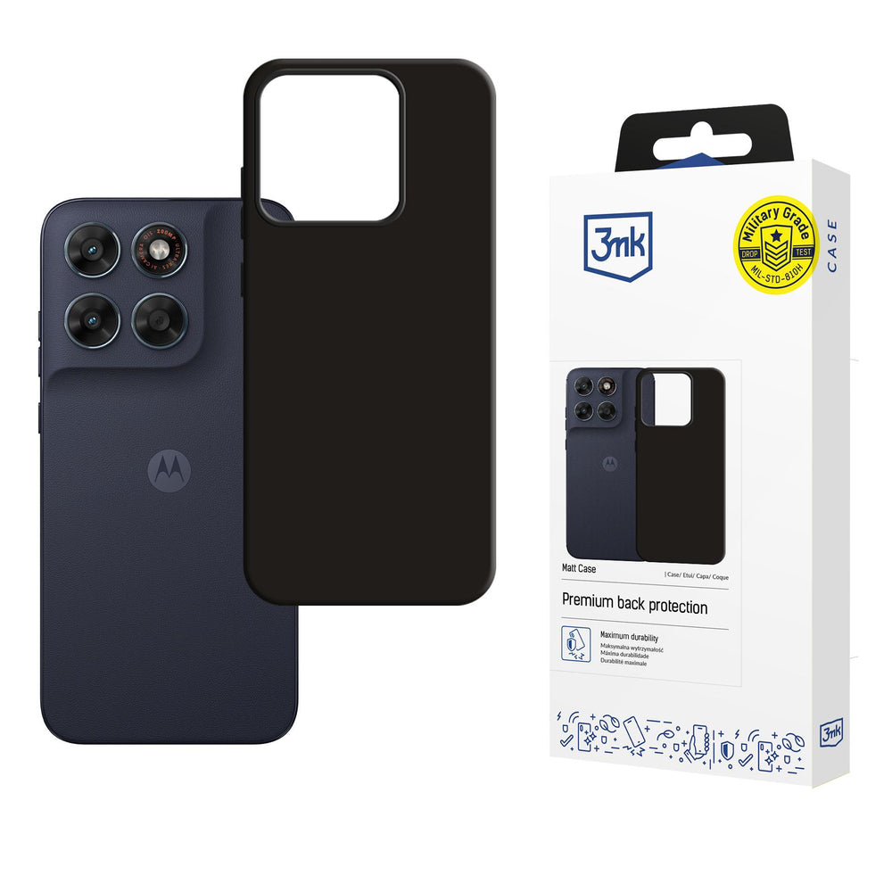 3mk Matt Case for Motorola Moto G87 - Black_0