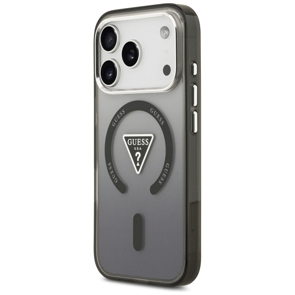 Etui Guess IML Gradient Triangle Logo MagSafe na iPhone 17 Pro - czarne_1
