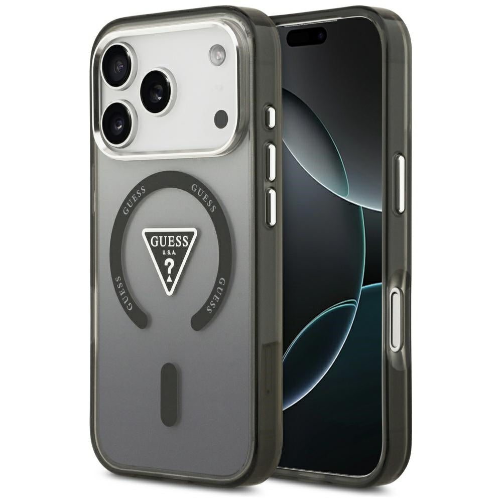 Etui Guess IML Gradient Triangle Logo MagSafe na iPhone 17 Pro Max - czarne_0