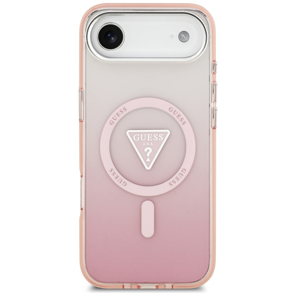 Etui Guess IML Gradient Triangle Logo MagSafe na iPhone Air - różowe_2