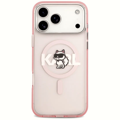 Etui Karl Lagerfeld IML Choupette Sketch Logo MagSafe na iPhone 17 Pro Max - różowe_2