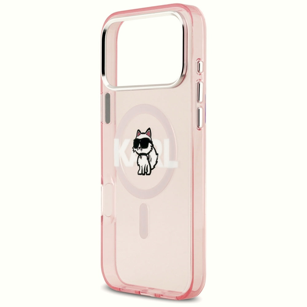 Etui Karl Lagerfeld IML Choupette Sketch Logo MagSafe na iPhone 17 Pro Max - różowe_5